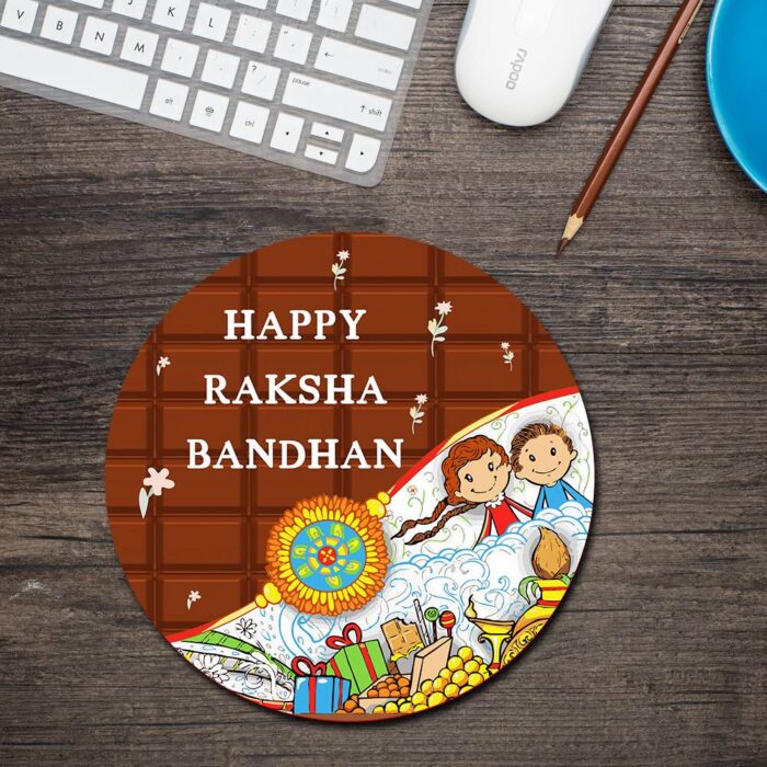Happy Rakshabandhan Round Mouse Pad