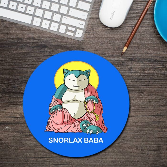 Snorlax Round Mouse Pad