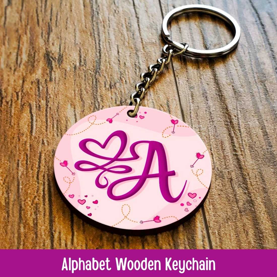 Alphabet Wooden Keychain