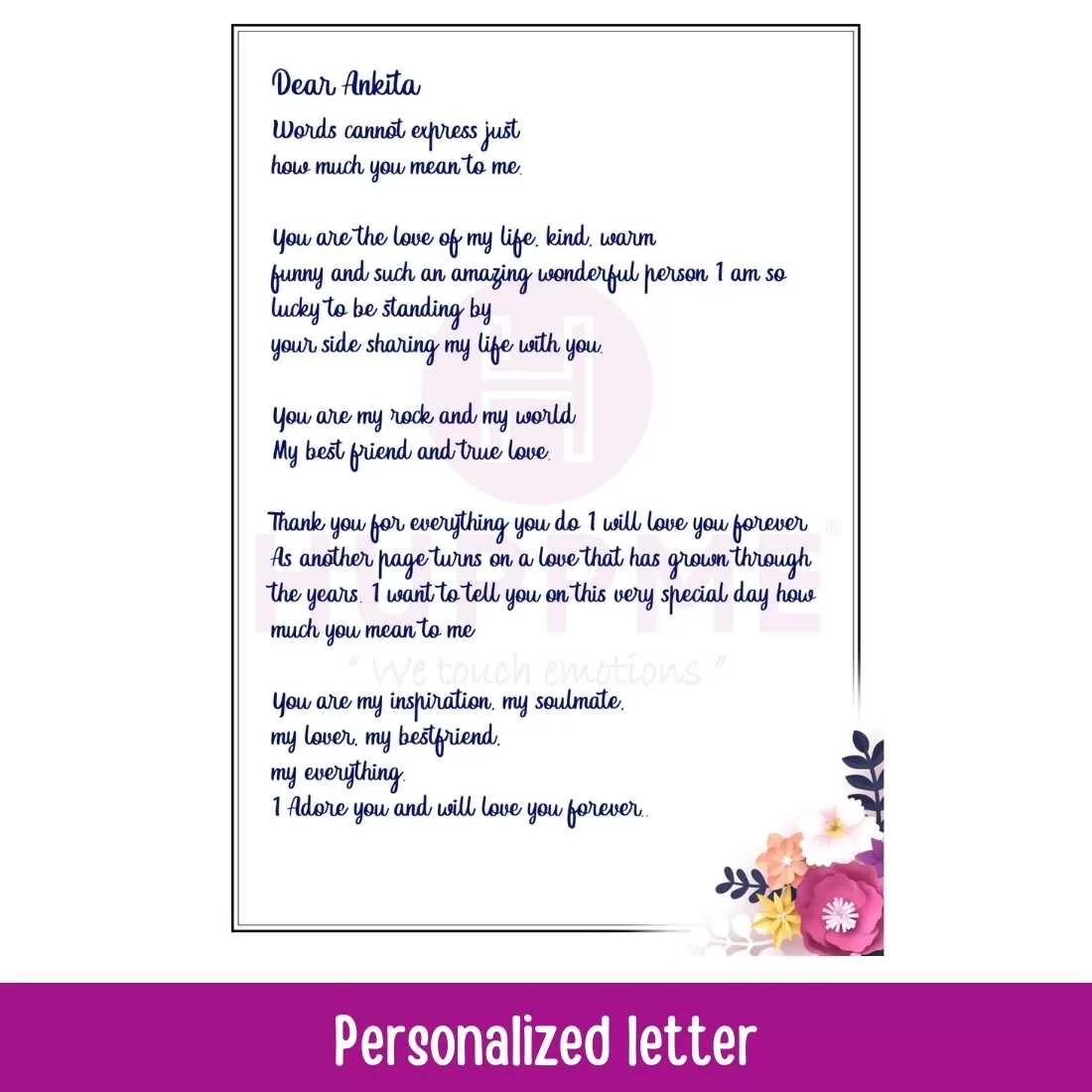 Personalized letter